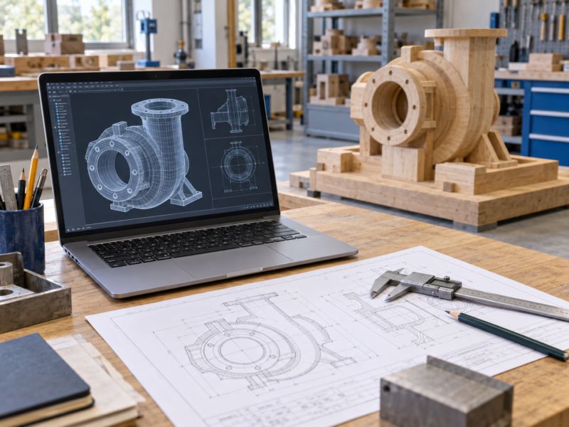 Визуализация этапа 1: изучение чертежа и 3D-модели отливки